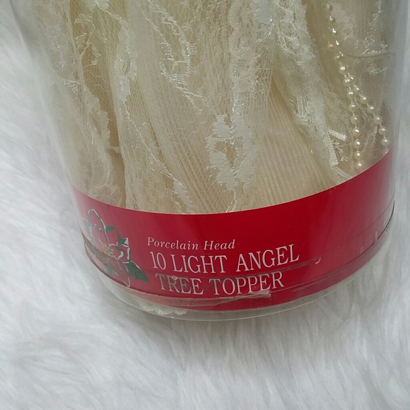 Vintage Angel Christmas Tree Topper Lighted Lace - Picture 6 of 15